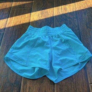 Lululemon Hotty Hot High-Rise Lined Shorts 4” Electric Turquoise